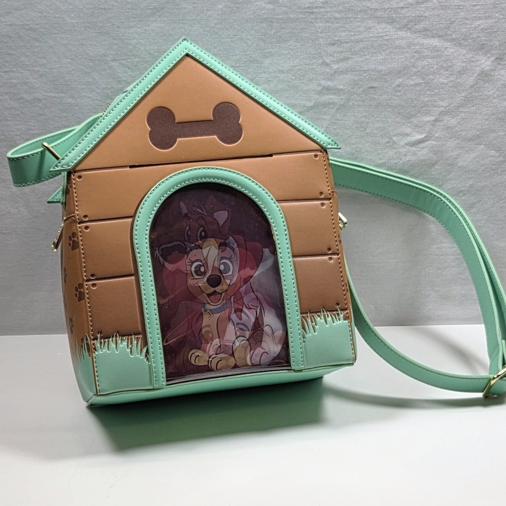 Disney Loungefly Lady And The Tramp Dog House Lenticular Crossbody Bag